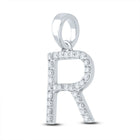 Radiant Reflections: 14kt White Gold Diamond Initial Pendant - Splendid Jewellery