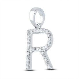 Radiant Reflections: 14kt White Gold Diamond Initial Pendant - Splendid Jewellery