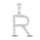 Radiant Reflections: 14kt White Gold Diamond Initial Pendant - Splendid Jewellery