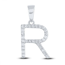 Load image into Gallery viewer, Radiant Reflections: 14kt White Gold Diamond Initial Pendant - Splendid Jewellery