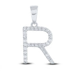Radiant Reflections: 14kt White Gold Diamond Initial Pendant - Splendid Jewellery