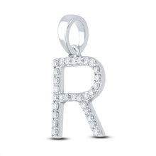Load image into Gallery viewer, Radiant Reflections: 14kt White Gold Diamond Initial Pendant - Side View