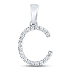 Radiant Reflections: 14kt White Gold Diamond Initial Pendant - Top View