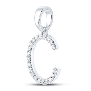 Radiant Reflections: 14kt White Gold Diamond Initial Pendant - Splendid Jewellery