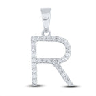 Radiant Reflections: 14kt White Gold Diamond Initial Pendant - Top View
