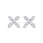 Radiant Reflections: 14kt White Gold Diamond X Fashion Earrings  Top View from Splendid Jewellery