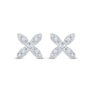 Radiant Reflections: 14kt White Gold Diamond X Fashion Earrings - Splendid Jewellery