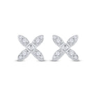 Radiant Reflections: 14kt White Gold Diamond X Fashion Earrings - Splendid Jewellery
