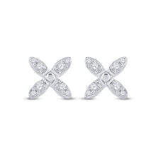 Load image into Gallery viewer, Radiant Reflections: 14kt White Gold Diamond X Fashion Earrings - Splendid Jewellery