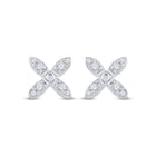 Radiant Reflections: 14kt White Gold Diamond X Fashion Earrings - Splendid Jewellery