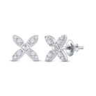 Radiant Reflections: 14kt White Gold Diamond X Fashion Earrings - Splendid Jewellery