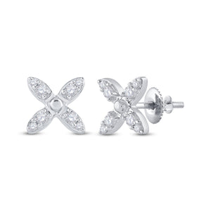 Radiant Reflections: 14kt White Gold Diamond X Fashion Earrings - Splendid Jewellery