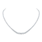 Radiant Reflections: 14kt White Gold Graduated Diamond Tennis Necklace - 5 - 3/4 Cttw - Splendid Jewellery