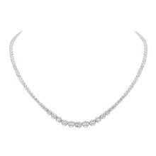 Load image into Gallery viewer, Radiant Reflections: 14kt White Gold Graduated Diamond Tennis Necklace - 5 - 3/4 Cttw - Splendid Jewellery