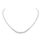 Radiant Reflections: 14kt White Gold Graduated Diamond Tennis Necklace - 5 - 3/4 Cttw - Splendid Jewellery
