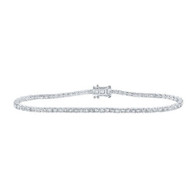Radiant Reflections: 14kt White Gold Round Diamond Tennis Bracelet, 2 - 7/8 Cttw - Splendid Jewellery