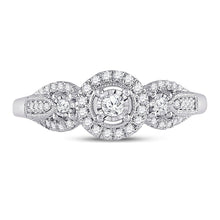 Load image into Gallery viewer, Radiant Reflections: 14kt White Gold Triple Diamond Fashion Ring - 1/4 Cttw - Splendid Jewellery