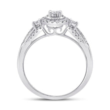 Load image into Gallery viewer, Radiant Reflections: 14kt White Gold Triple Diamond Fashion Ring - 1/4 Cttw - Splendid Jewellery