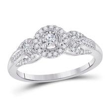 Load image into Gallery viewer, Radiant Reflections: 14kt White Gold Triple Diamond Fashion Ring - 1/4 Cttw - Splendid Jewellery