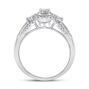 Radiant Reflections: 14kt White Gold Triple Diamond Fashion Ring - 1/4 Cttw - Splendid Jewellery