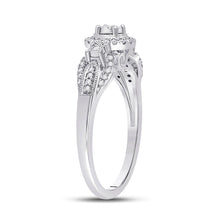 Load image into Gallery viewer, Radiant Reflections: 14kt White Gold Triple Diamond Fashion Ring - 1/4 Cttw - Splendid Jewellery