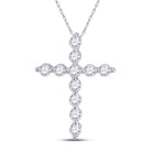 Radiant Reflections: 14kt White Gold Womens Round Diamond Cross Pendant 1/4 Cttw - Splendid Jewellery