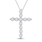 Radiant Reflections: 14kt White Gold Womens Round Diamond Cross Pendant 1/4 Cttw - Splendid Jewellery