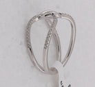 Radiant Reflections: 14kt White Gold Womens Round Diamond Negative Space Link Fashion Ring - Splendid Jewellery