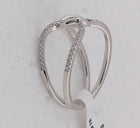 Radiant Reflections: 14kt White Gold Womens Round Diamond Negative Space Link Fashion Ring - Splendid Jewellery