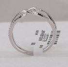 Radiant Reflections: 14kt White Gold Womens Round Diamond Negative Space Link Fashion Ring - Second Side View