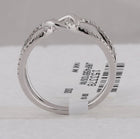 Radiant Reflections: 14kt White Gold Womens Round Diamond Negative Space Link Fashion Ring - Splendid Jewellery