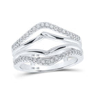 Radiant Reflections: 14kt White Gold Womens Round Diamond Wrap Enhancer Wedding Band 1/3 Cttw - Splendid Jewellery