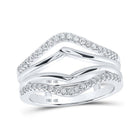 Radiant Reflections: 14kt White Gold Womens Round Diamond Wrap Enhancer Wedding Band 1/3 Cttw - Splendid Jewellery