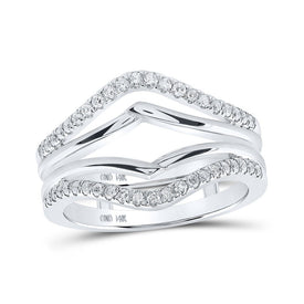 Radiant Reflections: 14kt White Gold Womens Round Diamond Wrap Enhancer Wedding Band 1/3 Cttw - Splendid Jewellery