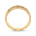 Radiant Reflections: 14kt Yellow Gold Textured Diamond Wedding Band - Splendid Jewellery