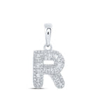 Radiant Reflections: Baguette Diamond Initial Pendant in 10kt White Gold - Splendid Jewellery
