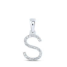 Load image into Gallery viewer, Radiant Reflections: White Gold Diamond Initial Pendant - Splendid Jewellery