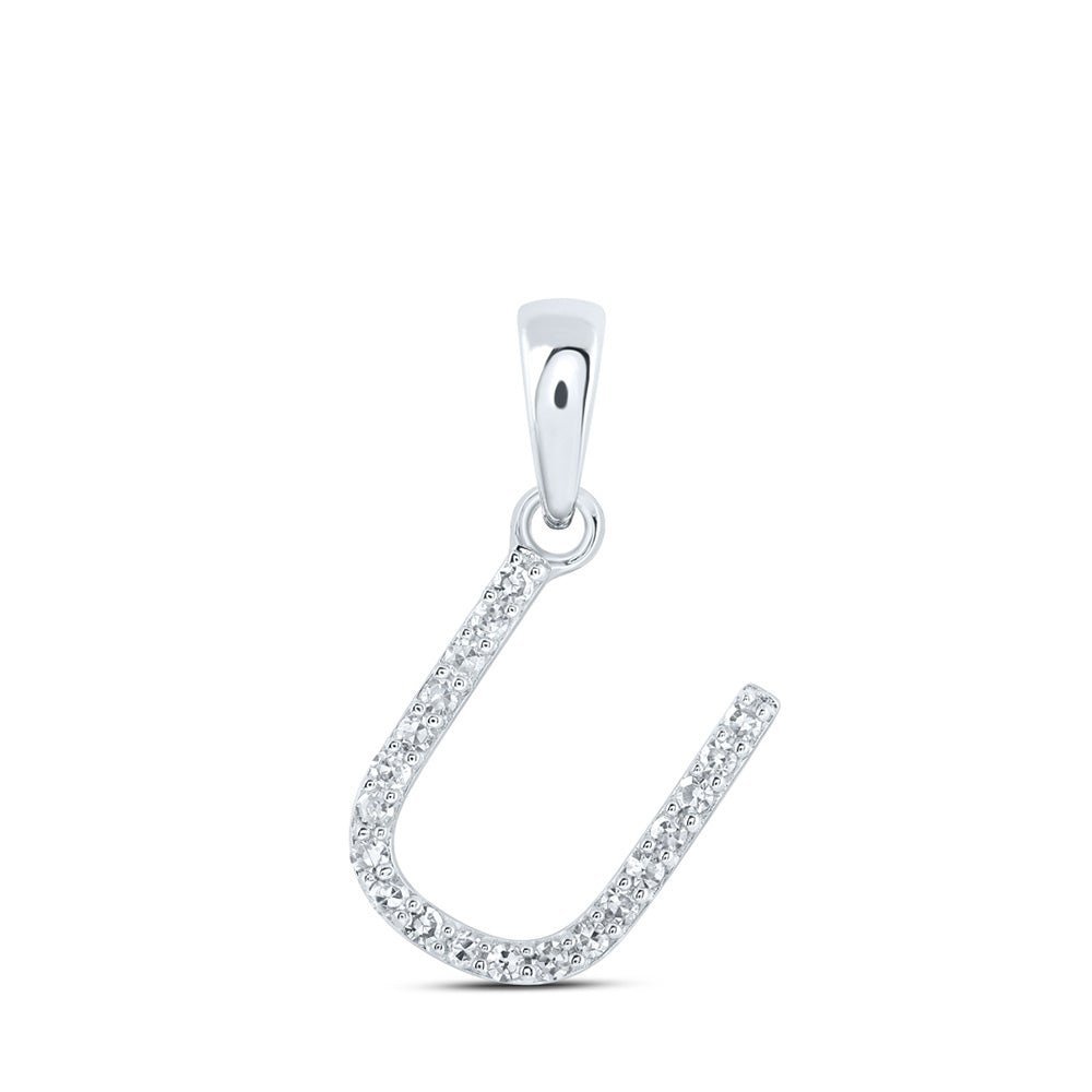 Radiant Reflections: White Gold Diamond Initial Pendant - Splendid Jewellery