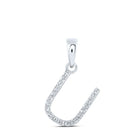 Radiant Reflections: White Gold Diamond Initial Pendant - Splendid Jewellery
