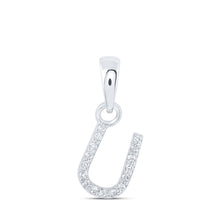 Load image into Gallery viewer, Radiant Reflections: White Gold Diamond Initial Pendant - Splendid Jewellery