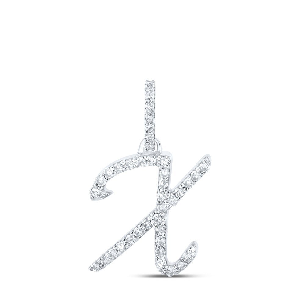 Radiant Reflections: White Gold Diamond Initial Pendant - Splendid Jewellery