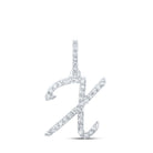 Radiant Reflections: White Gold Diamond Initial Pendant - Splendid Jewellery