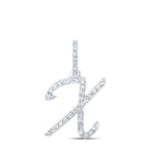 Radiant Reflections: White Gold Diamond Initial Pendant - Splendid Jewellery