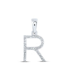 Radiant Reflections: White Gold Diamond Initial Pendant - Splendid Jewellery