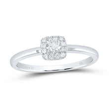 Load image into Gallery viewer, Radiant Reflections: White Gold Diamond Stackable Band Top view from the 10Kt White Gold Womens Round Diamond Solitaire Stackable Band Ring 1 5 Cttwpin226940 collection by Splendid Jewellery