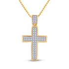 Radiant Reverence: 10kt Yellow Gold Diamond Cross Pendant  Top View from Splendid Jewellery