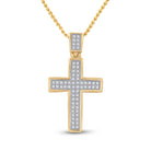 Radiant Reverence: 10kt Yellow Gold Diamond Cross Pendant - Splendid Jewellery