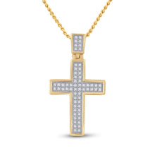 Load image into Gallery viewer, Radiant Reverence: 10kt Yellow Gold Diamond Cross Pendant - Splendid Jewellery