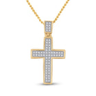 Radiant Reverence: 10kt Yellow Gold Diamond Cross Pendant - Splendid Jewellery