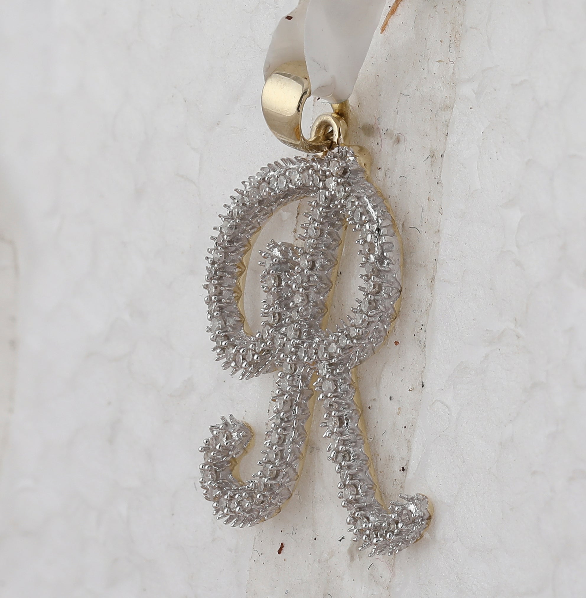 Radiant Rhapsody: 10kt Yellow Gold Diamond Initial Pendant - Splendid Jewellery